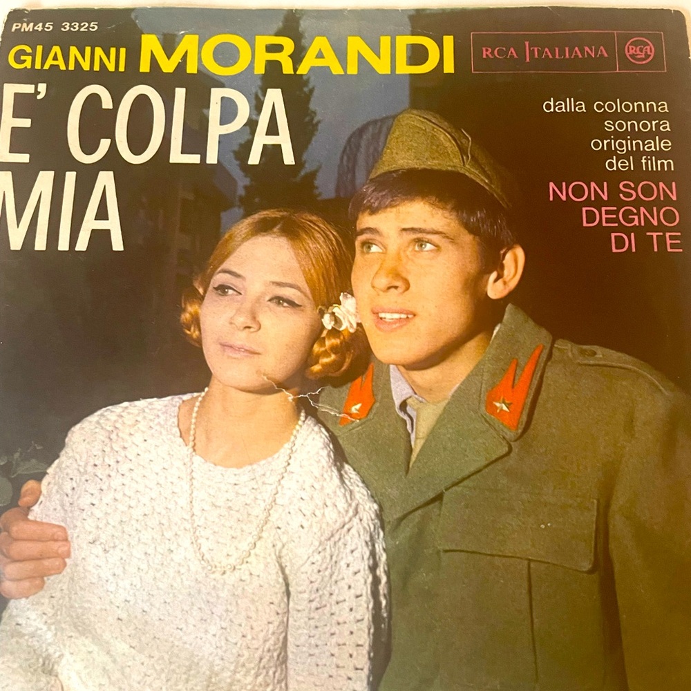Gianni Morandi E’Colpa Mia Vintage 45 Record with Original Sleeve 1960’s